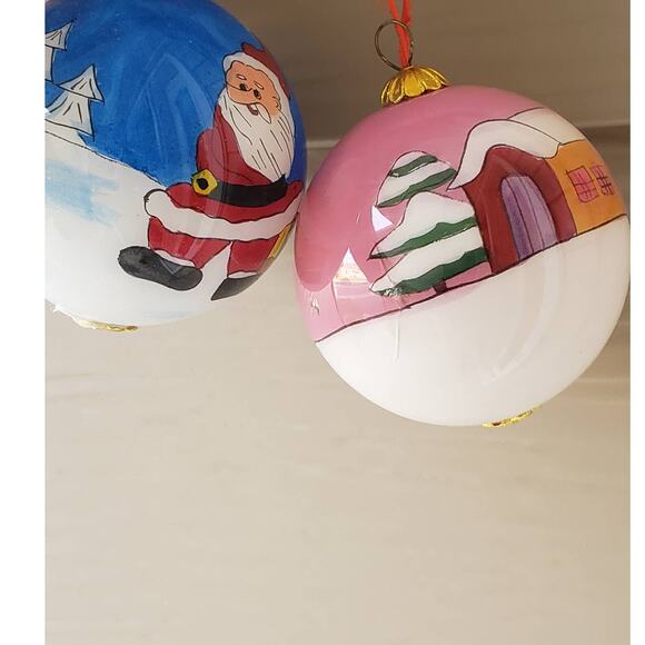 Vintage Christmas Ornaments Set of 4 Santa Sleigh, Santa Gifts, Angel, Xmas Tree - Picture 13 of 13